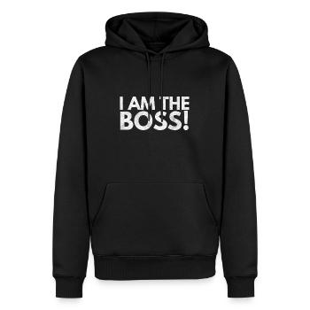 Je suis le patron Funny Sayings Mom Dad Gift - Sweat à capuche Premium bio Homme - noir - Devant - Nico (187cm)