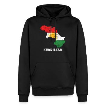 Kurdistan - Sweat à capuche Premium bio Homme - noir - Devant - Nico (187cm)