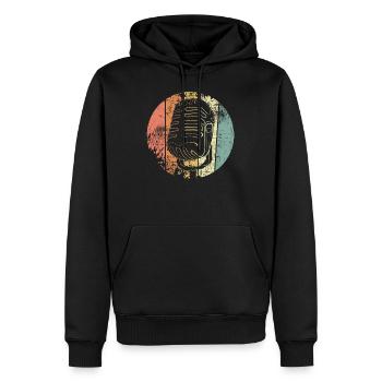 Mikrofon retro - Männer Premium Bio Hoodie - Schwarz - Vorne - Nico (187cm)