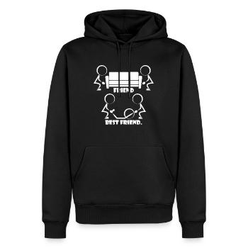 Freund und Bester Freund - Männer Premium Bio Hoodie - Schwarz - Vorne - Nico (187cm)
