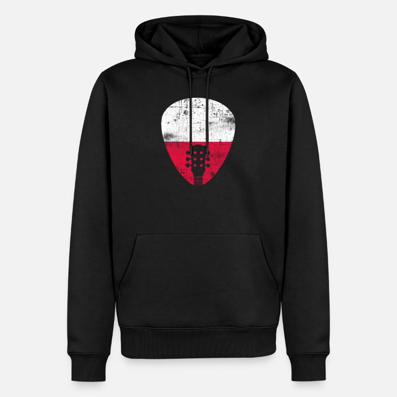 Pologne Guitare - Sweat à capuche Premium bio Homme - noir