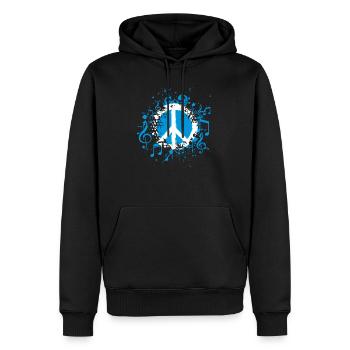 Peace Frieden Musik - Männer Premium Bio Hoodie - Schwarz - Vorne - Nico (187cm)