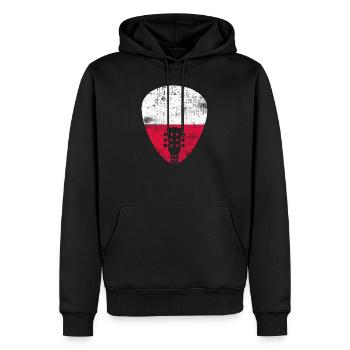 Pologne Guitare - Sweat à capuche Premium bio Homme - noir - Devant - Nico (187cm)