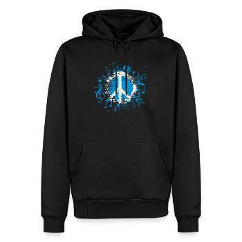 Peace Musique Paix - Sweat à capuche Premium bio Homme - noir - Devant - Nico (187cm)