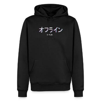 Hors ligne Otaku Vaporwave - Sweat à capuche Premium bio Homme - noir - Devant - Nico (187cm)