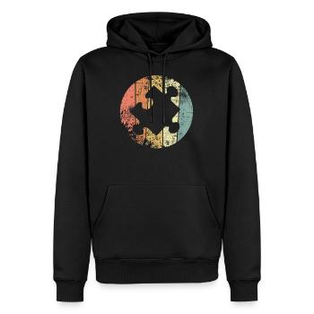 Rompicapo - Felpa con cappuccio ecologica premium da uomo - nero - Fronte - Nico (187cm)