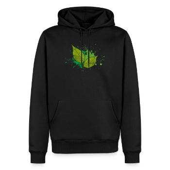 Feuille Nature - Sweat à capuche Premium bio Homme - noir - Devant - Nico (187cm)