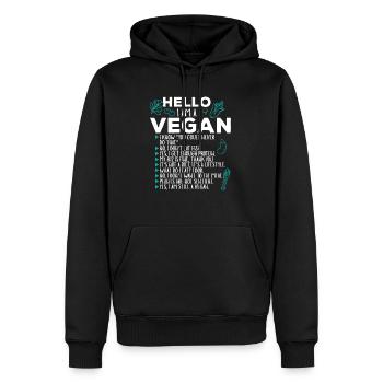 Les faits végétaliens ainsi je vis en tant que végétalien - Sweat à capuche Premium bio Homme - noir - Devant - Nico (187cm)