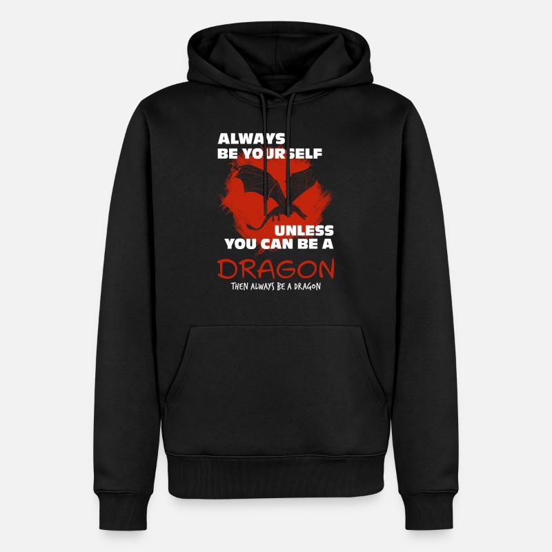 Drache - Männer Premium Bio Hoodie - Schwarz