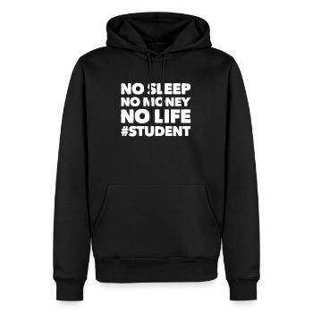 Studenten - Männer Premium Bio Hoodie - Schwarz - Vorne - Nico (187cm)