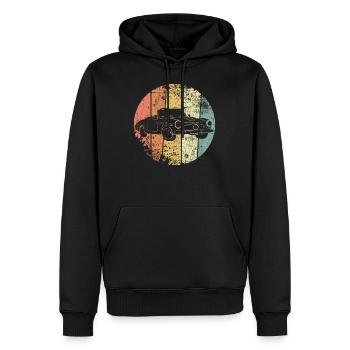 Voitures anciennes - Sweat à capuche Premium bio Homme - noir - Devant - Nico (187cm)