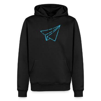Flieger - Männer Premium Bio Hoodie - Schwarz - Vorne - Nico (187cm)