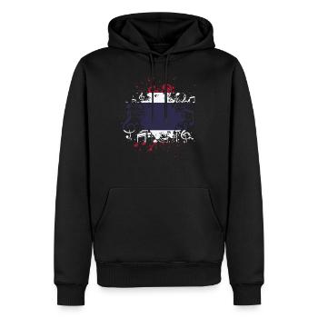 Thaïlande drapeau musique - Sweat à capuche Premium bio Homme - noir - Devant - Nico (187cm)