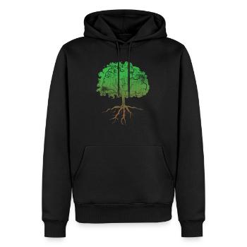Arbre - Sweat à capuche Premium bio Homme - noir - Devant - Nico (187cm)