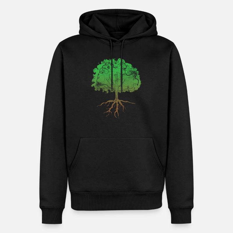 Baum - Männer Premium Bio Hoodie - Schwarz