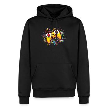 Gaming Controller Konsole Gamer Videogames History - Männer Premium Bio Hoodie - Schwarz - Vorne - Nico (187cm)