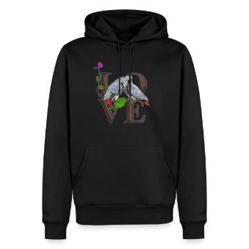 Graupapagei - Männer Premium Bio Hoodie - Schwarz - Vorne - Nico (187cm)