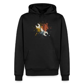 Werkzeug - Männer Premium Bio Hoodie - Schwarz - Vorne - Nico (187cm)