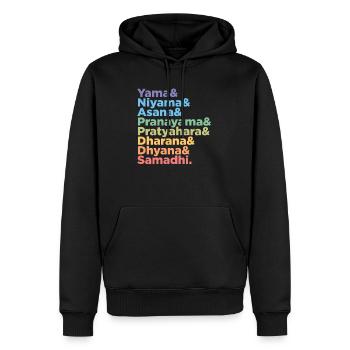 Raja Yoga 8 niveaux cadeau pour les professeurs de yoga - Sweat à capuche Premium bio Homme - noir - Devant - Nico (187cm)