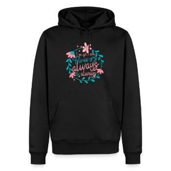 Fleuriste fleuriste fleuriste floristique proverbe - Sweat à capuche Premium bio Homme - noir - Devant - Nico (187cm)