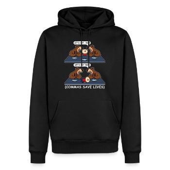 Grammaire Orthographe Drôle - Sweat à capuche Premium bio Homme - noir - Devant - Nico (187cm)