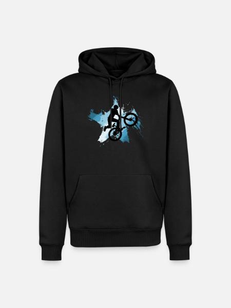 Mountainbike Jump Downhill MTB blau - Männer Premium Bio Hoodie - Schwarz