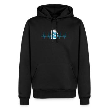 Bayern Bier Herzschlag - Männer Premium Bio Hoodie - Schwarz - Vorne - Nico (187cm)