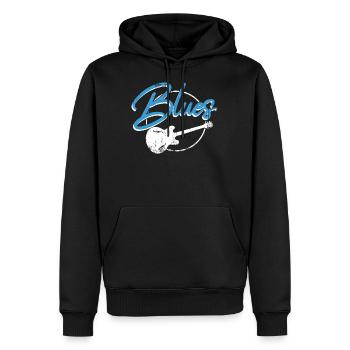 Blues Guitare Musique Groupe Solo Genre Instrument - Sweat à capuche Premium bio Homme - noir - Devant - Nico (187cm)