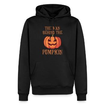 Citrouille d'halloween - Sweat à capuche Premium bio Homme - noir - Devant - Nico (187cm)