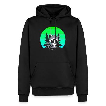 ratons laveurs - Sweat à capuche Premium bio Homme - noir - Devant - Nico (187cm)