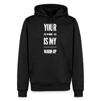 Fitness énonciation drôle - Sweat à capuche Premium bio Homme - noir - Devant - Nico (187cm)