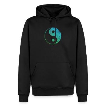 Yin Yang - Sweat à capuche Premium bio Homme - noir - Devant - Nico (187cm)