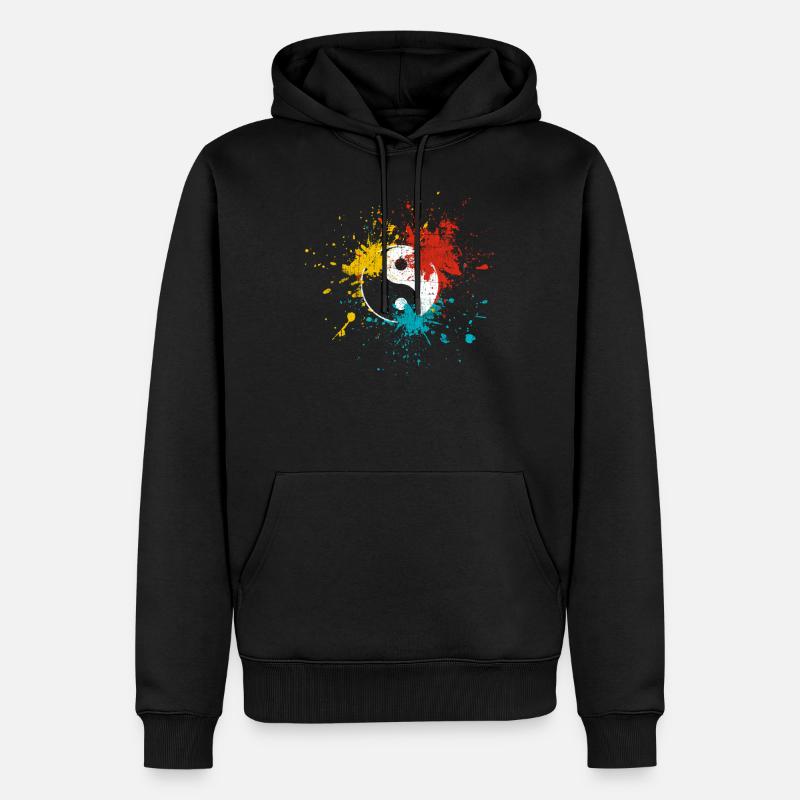 Yin Yang - Männer Premium Bio Hoodie - Schwarz