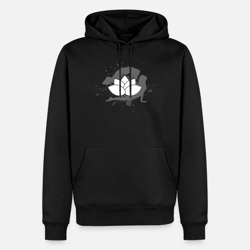 Yoga - Männer Premium Bio Hoodie - Schwarz