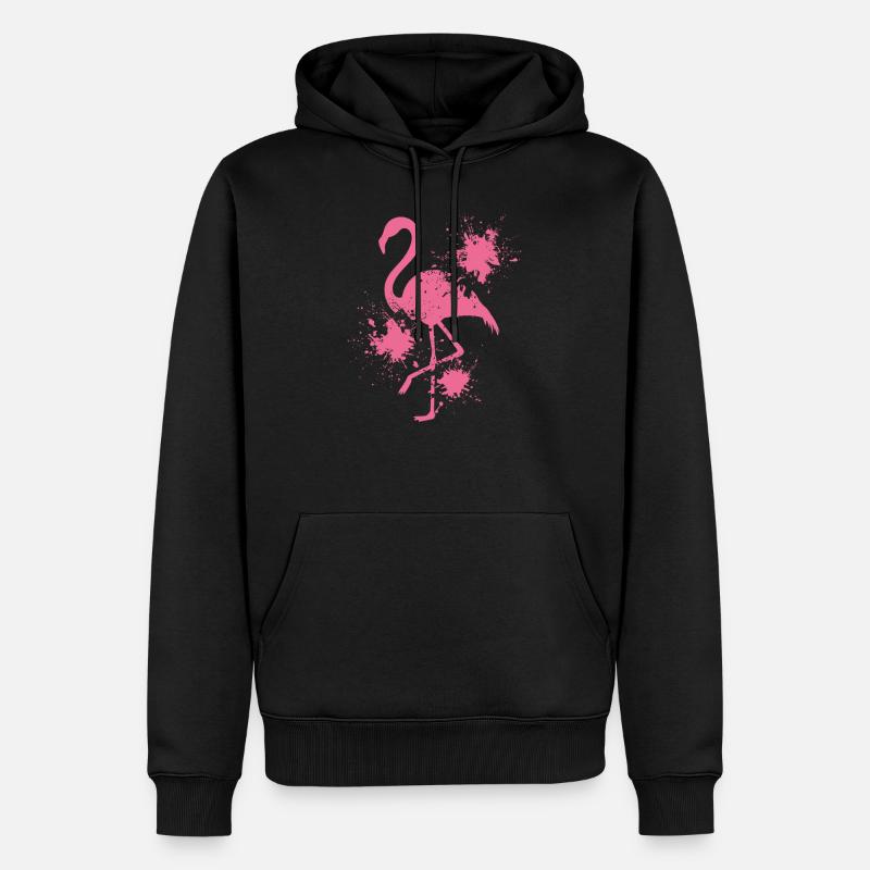 Flamingo - Männer Premium Bio Hoodie - Schwarz