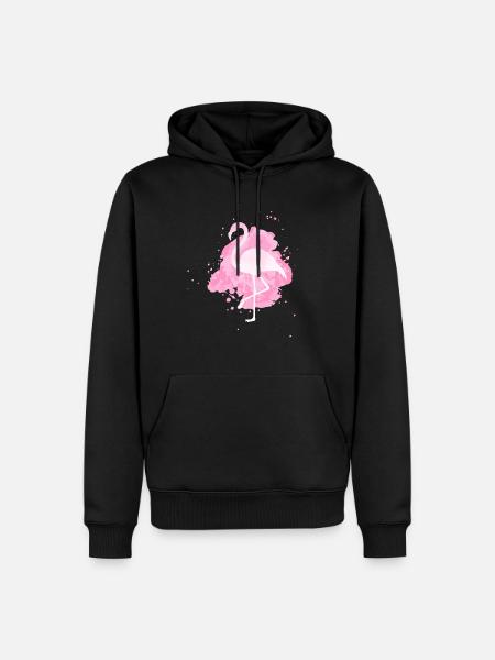 Flamingo - Männer Premium Bio Hoodie - Schwarz