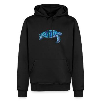 tortues - Sweat à capuche Premium bio Homme - noir - Devant - Nico (187cm)