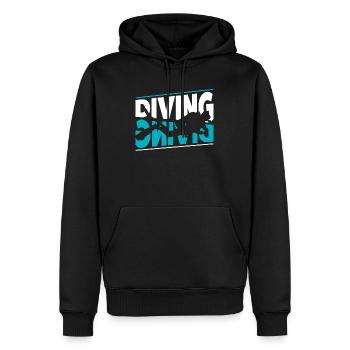 Taucher - Männer Premium Bio Hoodie - Schwarz - Vorne - Nico (187cm)