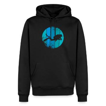 Taucher - Männer Premium Bio Hoodie - Schwarz - Vorne - Nico (187cm)