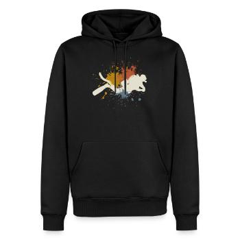 Taucher retro - Männer Premium Bio Hoodie - Schwarz - Vorne - Nico (187cm)