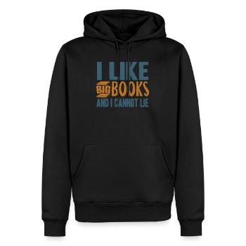 Lire des livres - Sweat à capuche Premium bio Homme - noir - Devant - Nico (187cm)