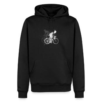coureur - Sweat à capuche Premium bio Homme - noir - Devant - Nico (187cm)