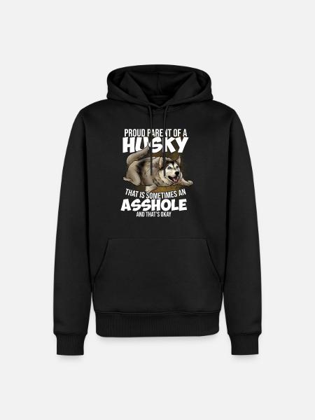 Proud parents of a husky dog - Men’s Premium Organic Hoodie - black