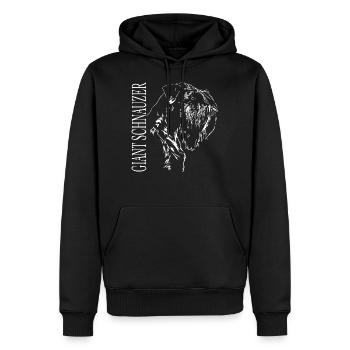 GIANT SCHNAUZER Portrait de chien Chiens Wilsigns - Sweat à capuche Premium bio Homme - noir - Devant - Nico (187cm)