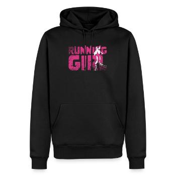 Coureur fille en cours d'exécution - Sweat à capuche Premium bio Homme - noir - Devant - Nico (187cm)