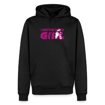 Motocross girl motorcycle - Men’s Premium Organic Hoodie - black - Front - Nico (187cm)