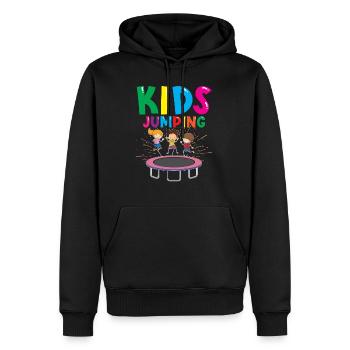 Jumping Kinder Trampolin Kids Jumpen Fitness - Männer Premium Bio Hoodie - Schwarz - Vorne - Nico (187cm)