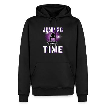 Jumping Time Trampoline Sport Cadeau - Sweat à capuche Premium bio Homme - noir - Devant - Nico (187cm)