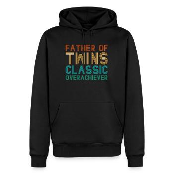 Père des jumeaux Classic Overachiever Gift - Sweat à capuche Premium bio Homme - noir - Devant - Nico (187cm)