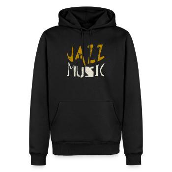 Musique jazz - Sweat à capuche Premium bio Homme - noir - Devant - Nico (187cm)